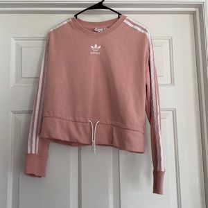 Adidas size XS pink crop sweatshirt